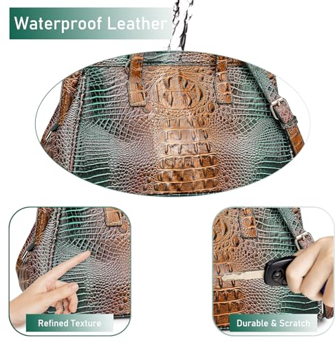 Image of Makcr Joacbv Women Fashion Crocodile Print Handbag Shoulder Satchel Top Handle Crossbody Bag