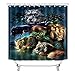 Fashion_Man 4PCS Black Panther Leopard Cheetah Tiger Lion Shower Curtain Sets with Rugs, Wildlife African Jungle Animals Zoo Animals Wild Safari Animal Bathroom Decor, Non-Slip Bath Mat Bathroom Rugs