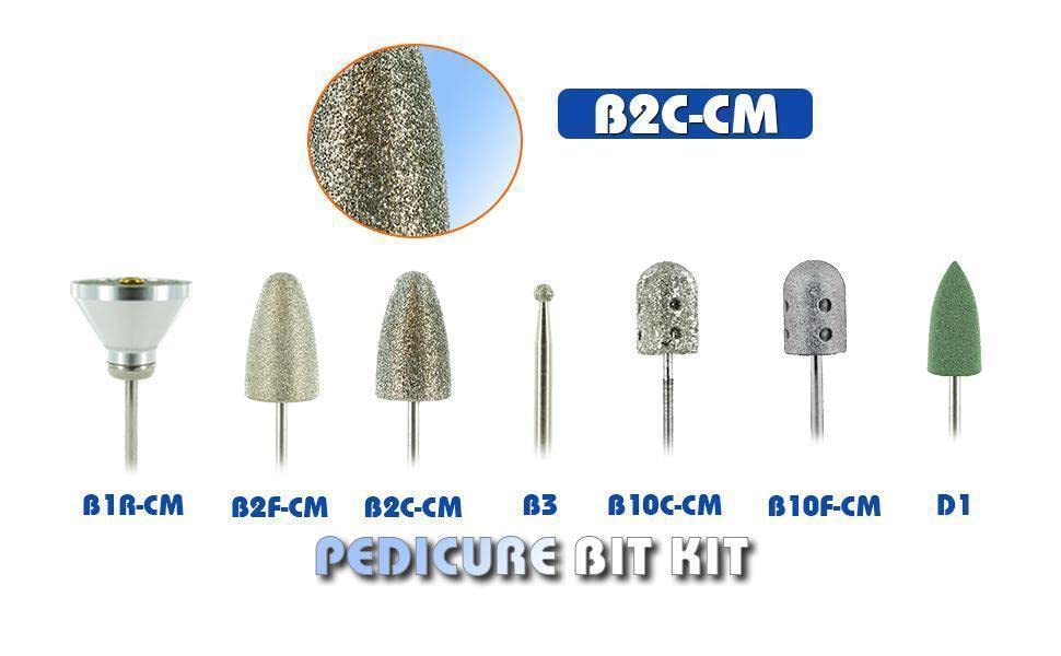 Medicool Pedicure Bit Kit | Pro Bits for Manicure and Pedicure Grinding Polishing Smoothing Nail Care | KIT-PedKit2