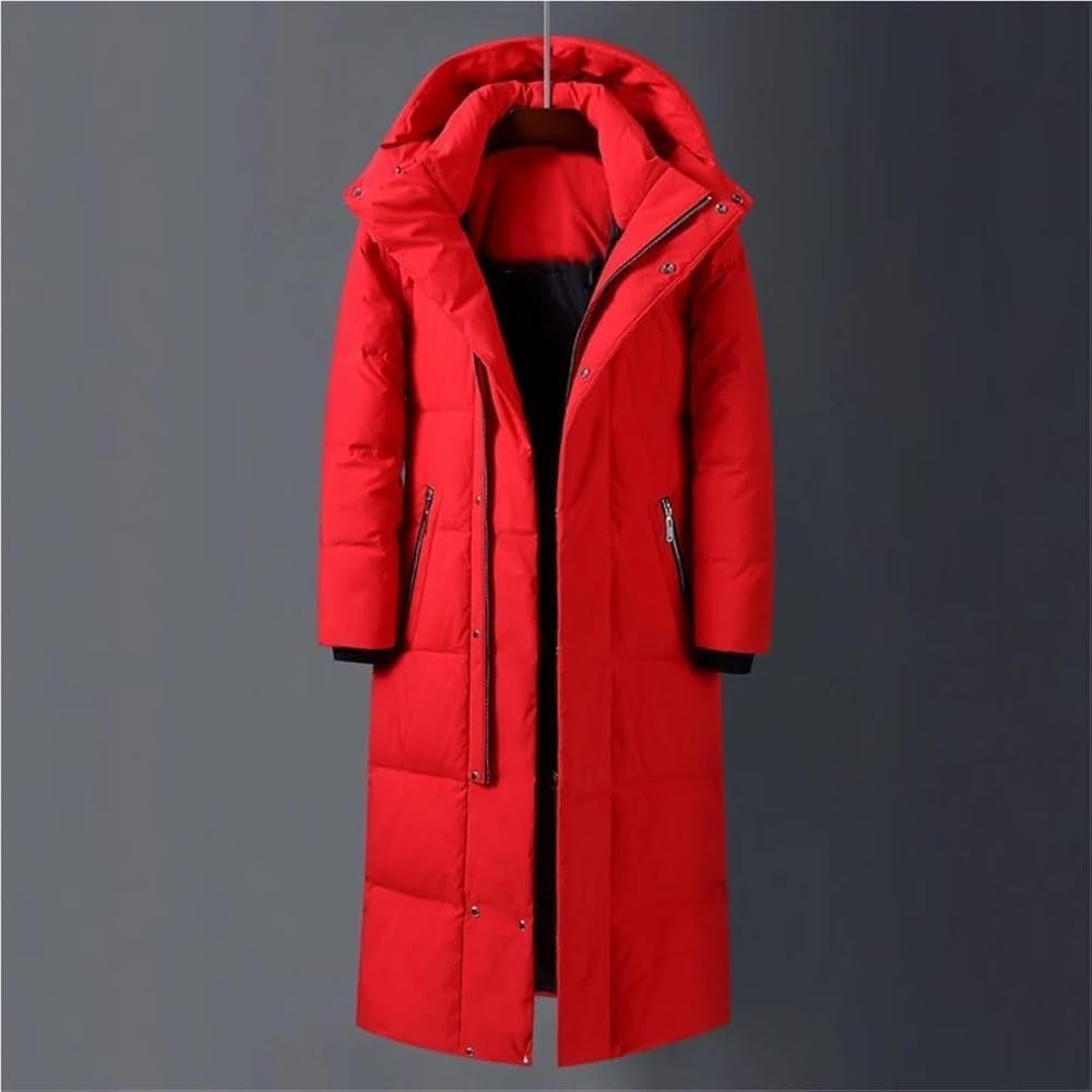 Mens Winter Down Coat Hooded Heavyweight Insulated Parka Long Warm Jacket for Men Water Resistant Outdoor