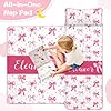 Personalized Toddler Nap Mat with Name for Preschool Daycare, Customized Bow Kids Sleeping Bag for Girls, Bowknot Toddlers Sleeping Mat with Removable Pillow and Blanke, Kid Roll Up Mat #2