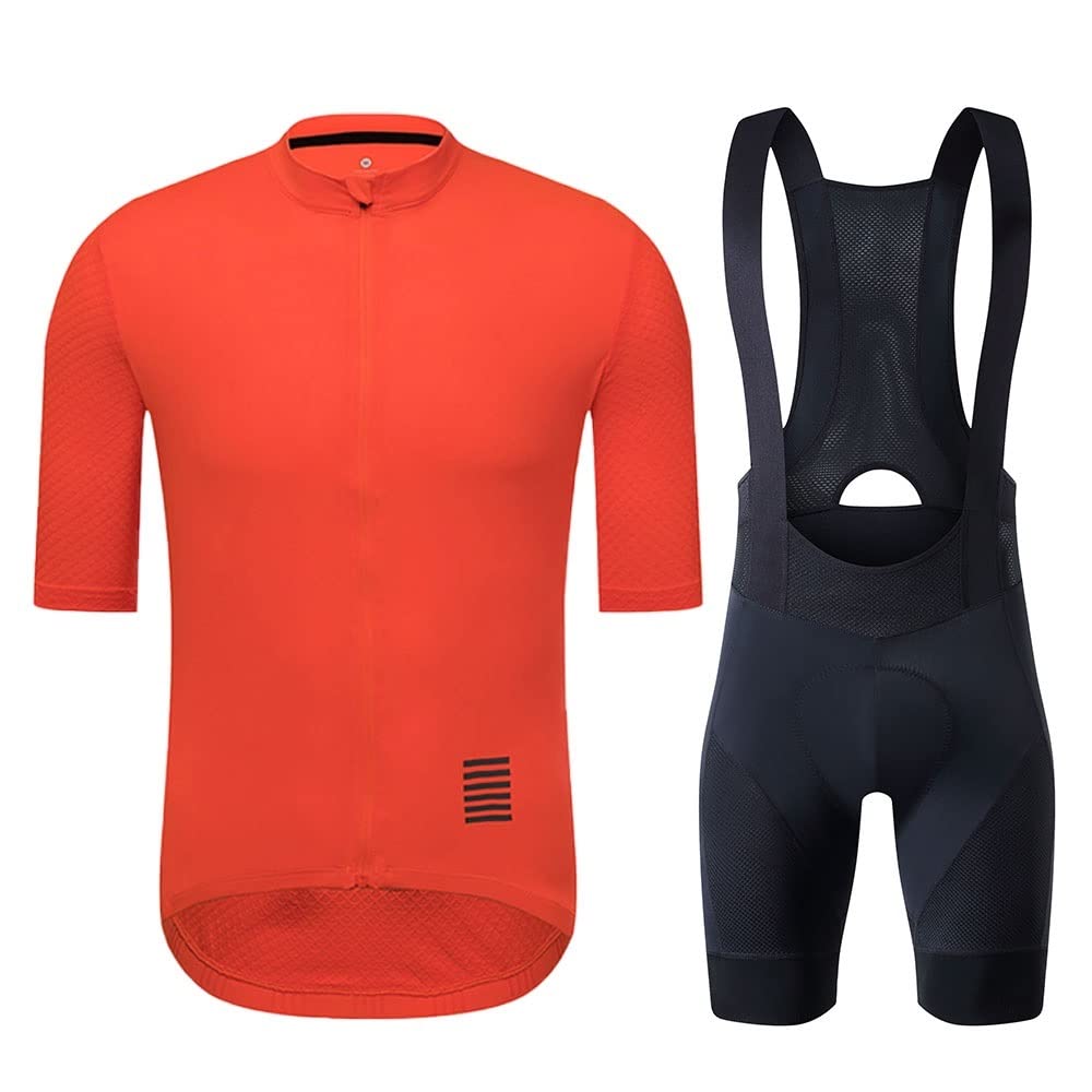 Cyclisme cuissard homme et maillot de VTT orange avec kit réfléchissant