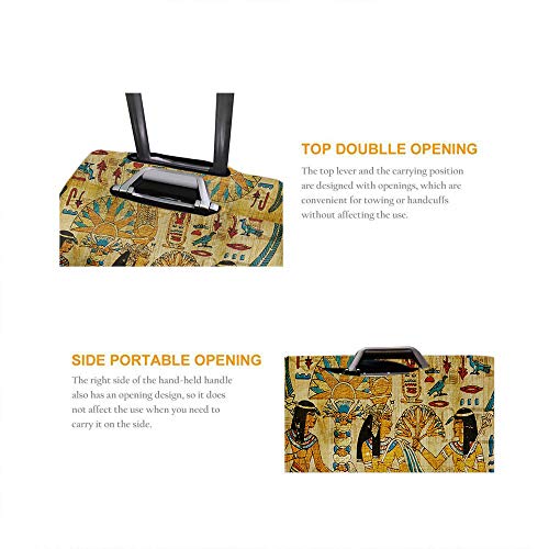 Moslion Egyptian Suitcase Protector Vintage African Papyrus Pharaoh Maids With Sword Cat Bird Travel Luggage Covers Baggage XL Fit for 29-32 Inch Suitcase Brown2