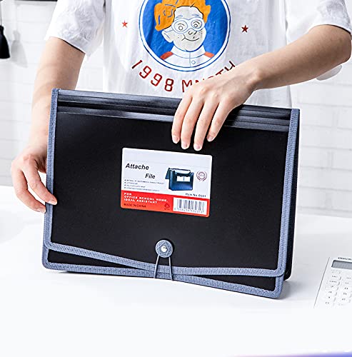 Premium Quality Plastic Expanding File Folder Document Organizer, 3.5" Expansion, A4 Letter Size For Home School Office Organization, 3 Pack (Red/Blue/Black) #TOP4