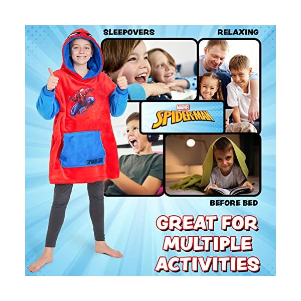 Marvel Spiderman Pullover Übergroße Kuschel Hoodie Kinder Jungen – Bild 4