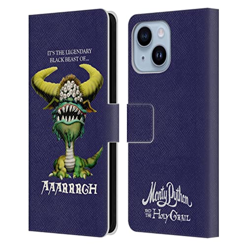 Cadeau Monty Python pour iPhone 14 Plus étui portefeuille cuir Bête Noire d'Aaarrrgh insolite