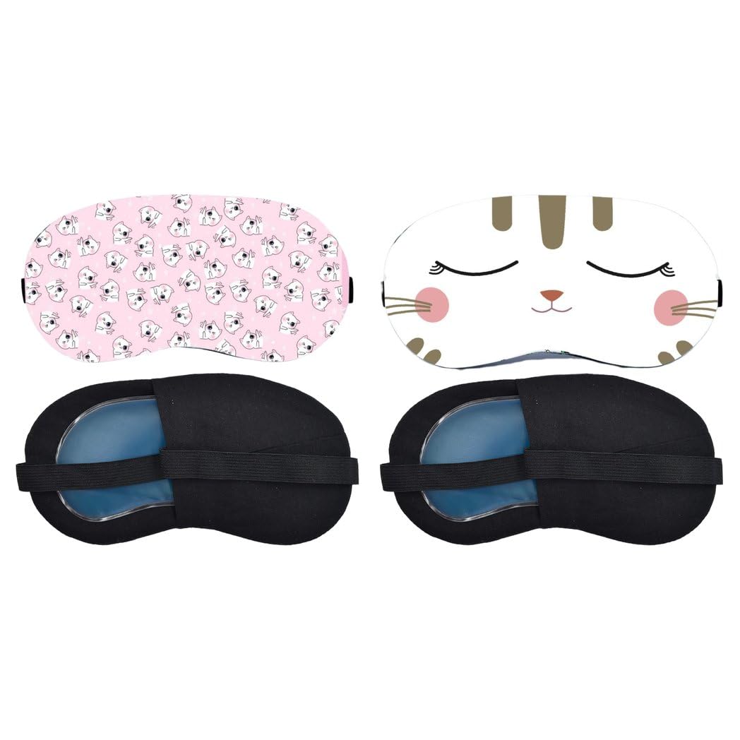 Aoxeria Pink Mini Unicorn Pattern, Sleeping Bunny Face Sleeping Mask Combo, Soft Comfortable Light-Blocking Eye Cover for Women, Men & Kids, Reusable Blindfold for Night Sleep, Nap (Pack of 2)-image-41