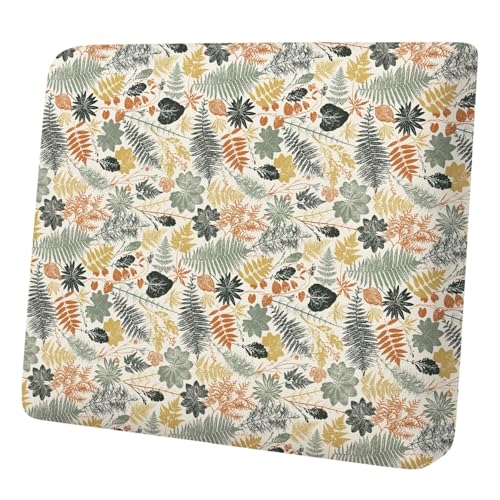 THISFIND Autumn Leaf Print Couch Cushion Cover – Stretch Sofa Seat Protector with Fall Botanical Pattern – Washable, Soft, and Durable Slipcover,Small (Beige, Orange & Green Leaves Design)