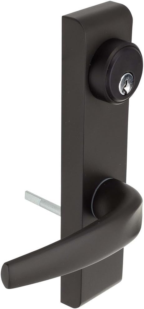 Narrow Stile Cross Bar Exit Device Keyed Entry Function Lever Trim
