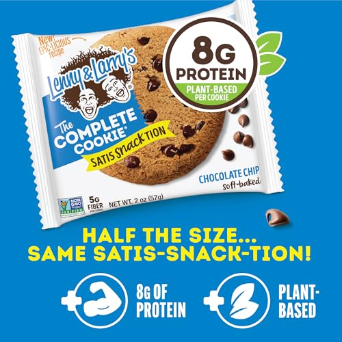 Lenny & Larry's The Complete Cookie Snack Size, Chocolate Chip, Soft Baked, 8g Plant Protein, Vegan, Non-GMO 2 Ounce Cookie (Pack of 12)