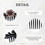 inSowni 6 Pack Luxury Sparkly Glitter Flower Leaf Rhinestone Black Plastic Hair Side Combs French Twist Slides Hairpins with Long Teeth Barrettes Bun Updo Clips Holders for Long Thick Hair Accessories - Image 5
