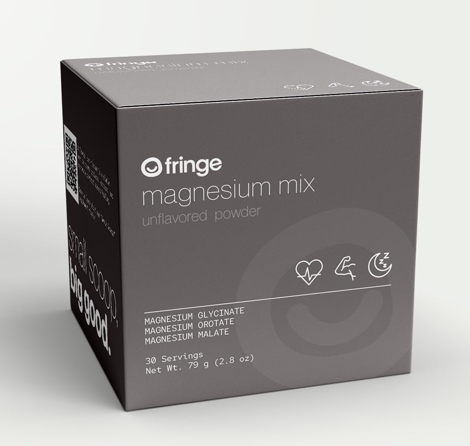 Image of Fringe Triple Magnesium Mix Powder, Magnesium Glycinate, Orotate, & Malate, Unflavored, Clean Formula, Mix Into Anything, 30 Servings