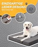Favodormir Orthopädisches Hundebett Hundekissen Grosse Hunde XXL,Wasserdichter Kunstlederboden,Innen&Outdoor Hundematte Hundekorb Hundematratze für Große Hunde,119x73x9cm Dunkelgrau