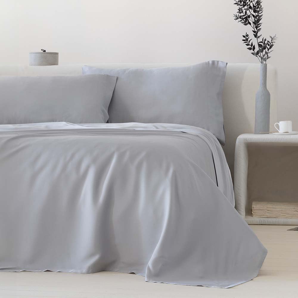 COTTON ARTean Zestaw pościeli Bambusowy Szary. ORGANICZNE i HIPOALERGENICZNE Łóżko 90 x 190/200. Kolor szary. ECOFRIENDLY