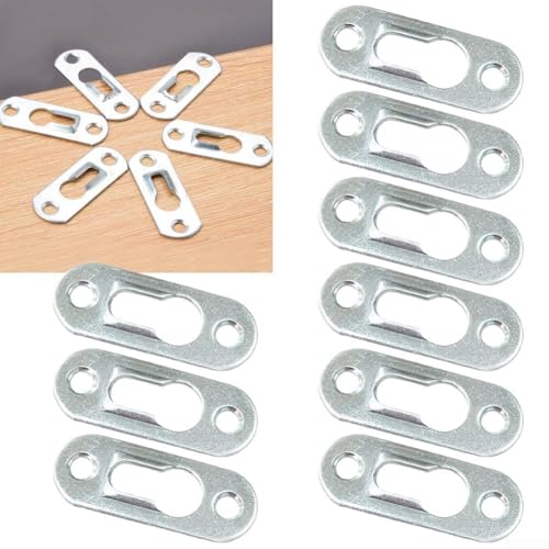 Image of Metal Mirror Frame Hook Invisible Flat Bracket Wall Hanger Snap Mounting Hardware for Picture Photo Furniture Fixing 45mm x 16mm Silver(30pcs)