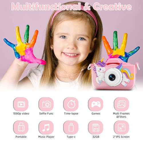 Puoene D002 Kids Camera, Christmas Birthday Gifts For Kids, 3 4 5 6 7 8 Year Old Girl Gifts, Toddler Girl Toys thumb #1
