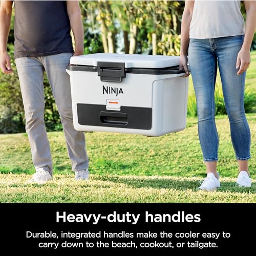 Image of Ninja FB151WH FrostVault 50qt Hard Cooler with Dry Zone, Integrated Fridge-Temp Dry Storage Drawer, Premium Heavy-Duty Insulated Cooler, Keeps Ice for Days, Cloud White