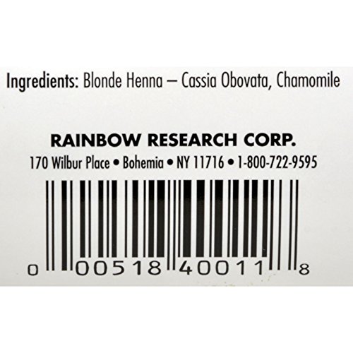 Rainbow Research Henna 100% Botanical Hair Color and Conditioner - Persian Blonde - 4 oz (Pack of 4)
