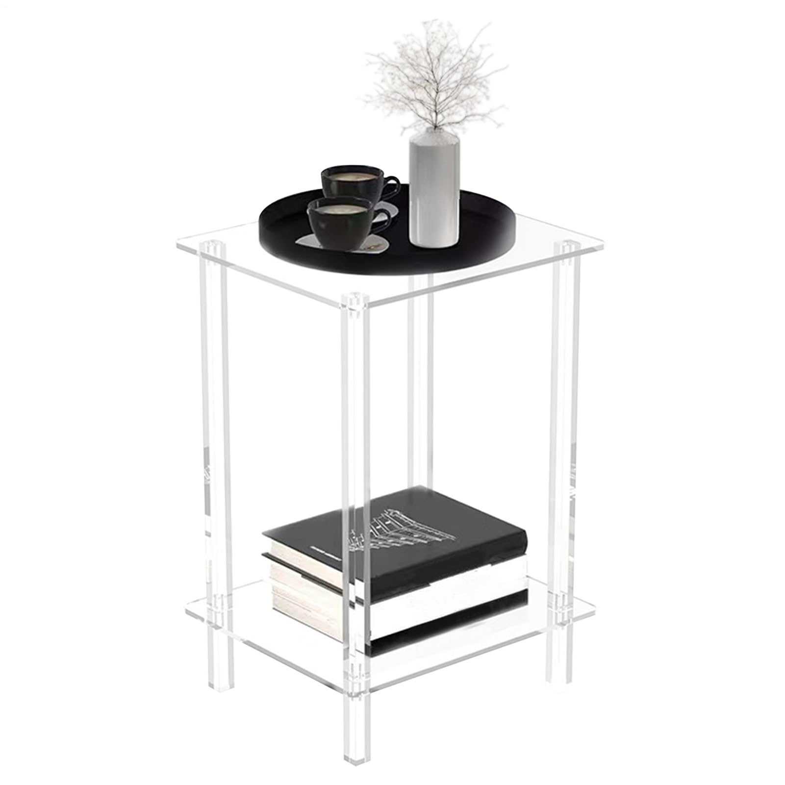 Tavolino in acrilico trasparente, 30 x 25 x 55 cm, design, mensola multifunzionale, organizer moderno per hotel, dormitorio, appartamento, ristorante, bagno, soggiorno