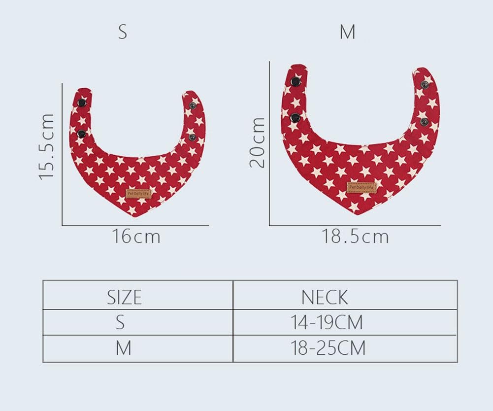 Bandana di Gatto con Motivo di Stelle Sciarpa Triangolare del Cucciolo Collare Regolabile Bavaglino per Cani di Piccola e Gatti