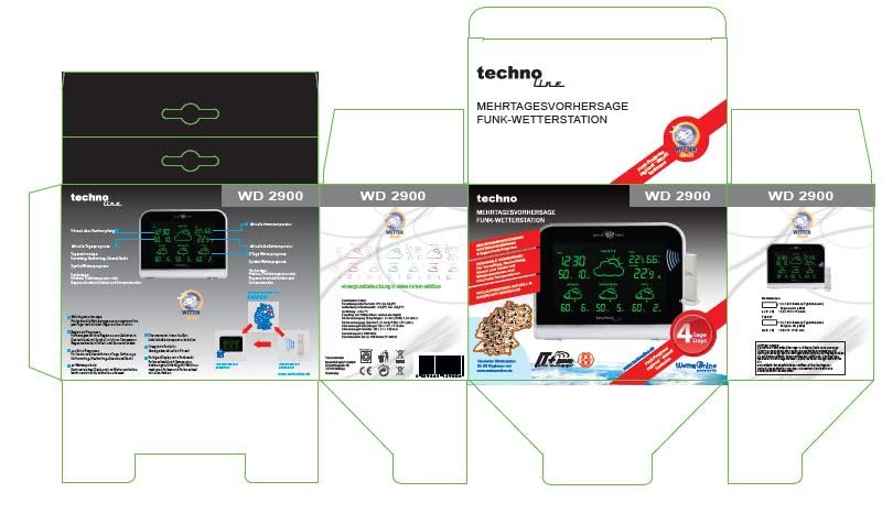 Technoline WD 2900 &ndash; Station M&eacute;t&eacute;o Par Satellite Avec Pr&eacute;visions Sur 4
