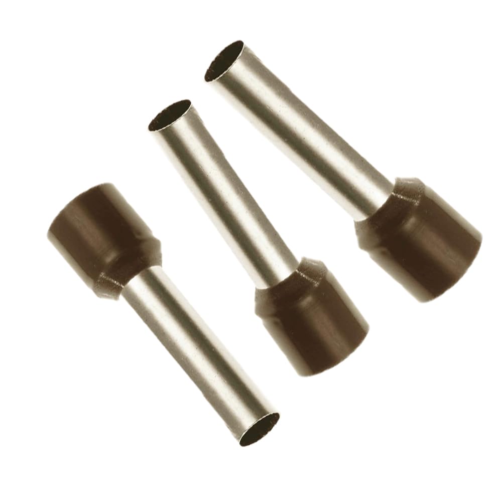 Ukcable-Ties Brown Cable Cord End Terminals 25.0Mm² Single Entry Bootlace Ferrules - (Pack Of 1000)