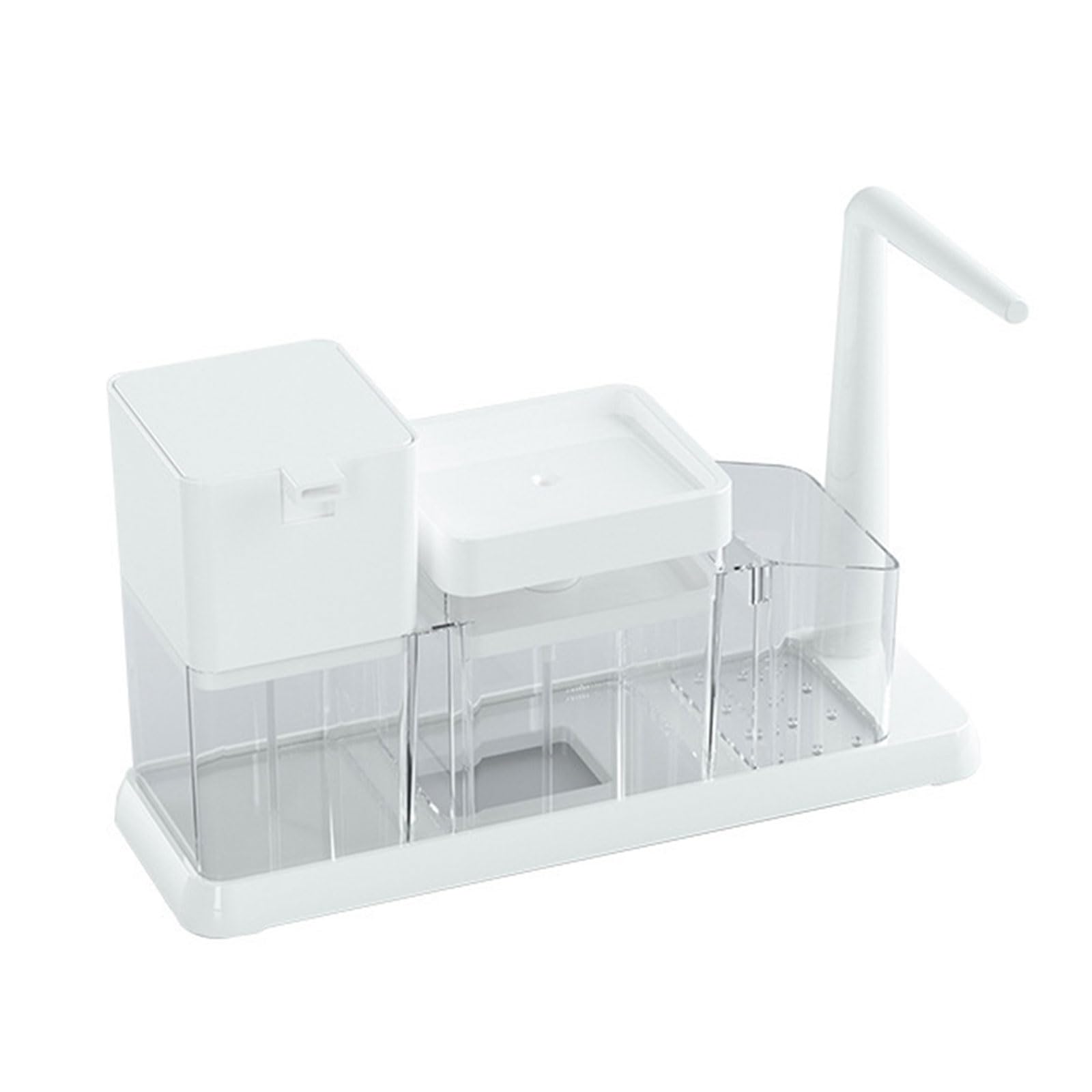 Multipurpose Press Pumps Soap Dispenser Shelf Bathroom Organizers Detachable Storage Compartment Easy Maintenances Soap Dispenser with Storage Compartment