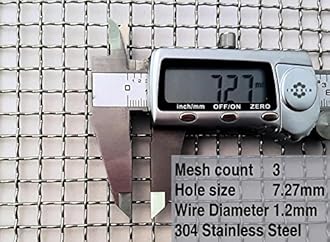 7.27mm Hole Size - Stainless Steel 304L - Cut Size: 15cm x 15cm - 3 Mesh Count - Woven Wire Mesh - By Inoxia
