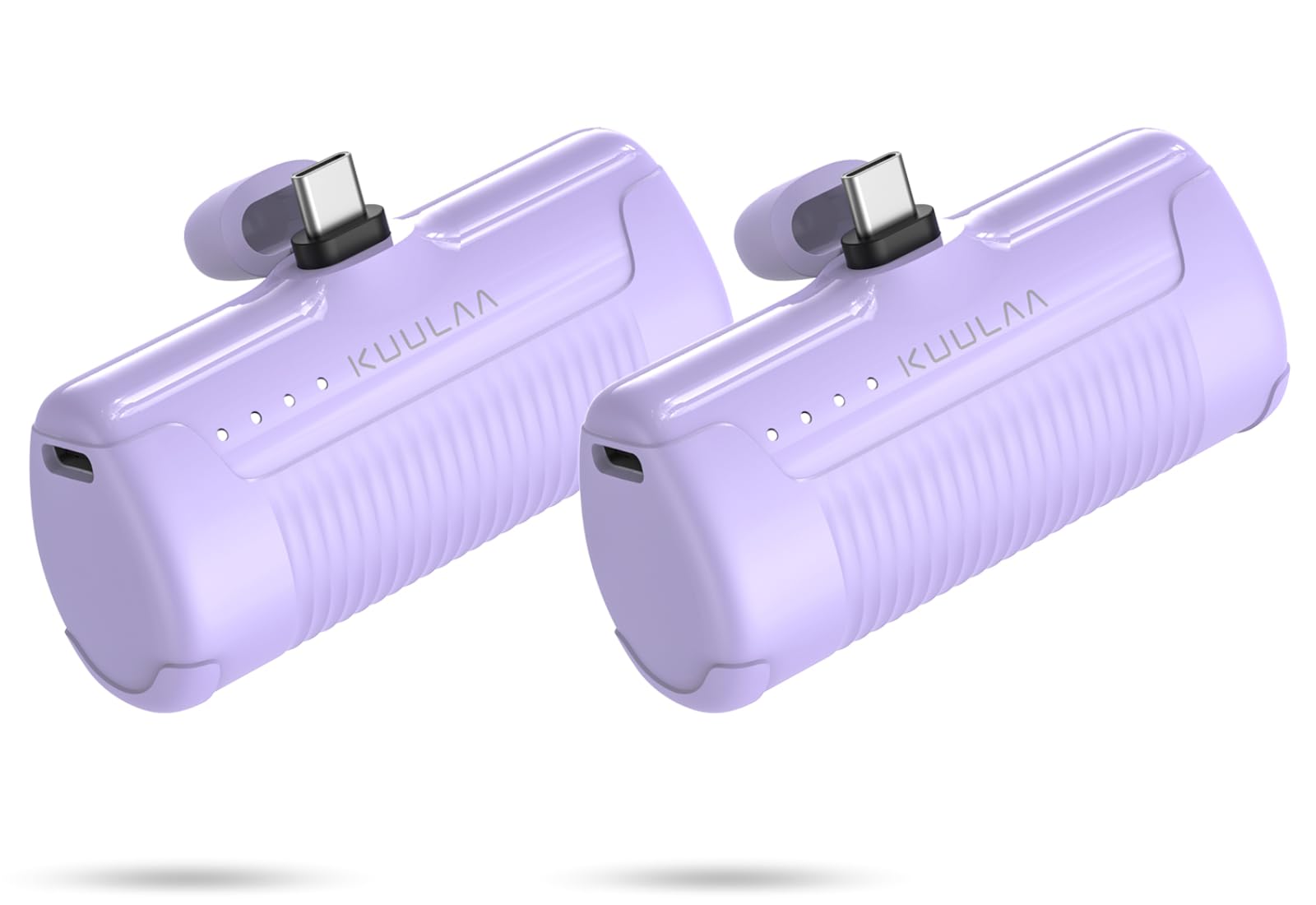 Kuulaa Confezione da 2 mini power bank 4500 mAh ultra compatto caricabatterie portatile USB C piccola batteria compatibile con iPhone 17/16 Samsung Huawei Xiaomi ecc
