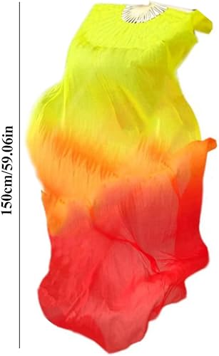 Miniatura 6 de KUYYFDS Velo para fanáticos de la danza del vientre, banderas de alabanza de danza, abanico de danza de danza de 4.9 ft, abanicos largos de seda de