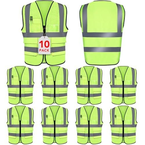 Image of XPCARE Reflective Safety Vests For Women Men, High Visibility Security Vest Pockets and Zipper Front Construction Work Vest