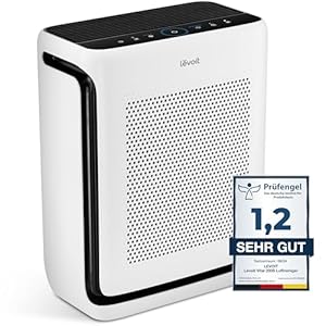 LEVOIT Luftreiniger Allergiker mit Tiermodus, CADR 416m³/h bis 87㎡ Raucherzimmer Wohnung, Dualsensor&Waschbarer Vorfilter, HEPA Luftfilter gegen 99,97% von Tierhaare&-gerüche Schimmel Pollen Staub
