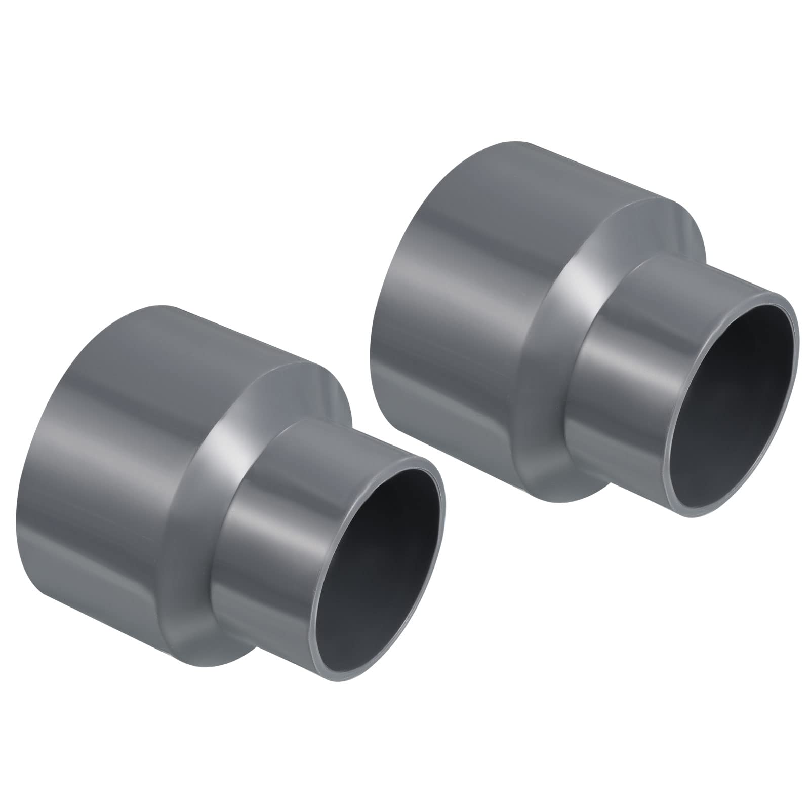 PATIKIL PVC Reductor Tubo Montaje 50x32mm, 3 Paquete Recto Acoplamiento Adaptador Conector, Gris — view 38