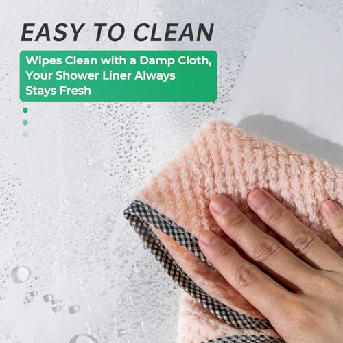 image for AmazerBath 48x72 Shower Curtain Stall, Clear Plastic, Heavy Duty Thick