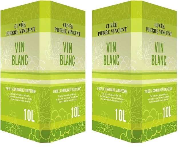 Pierre Vincent - Frischer und aromatischer Weißwein, Bag-in-Box 10L BIB (1 x 10L) (Packung mit 2)