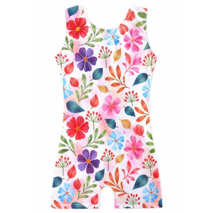 HOZIY Gymnastics Leotards for Girls Unicorn Aurora Rainbow Mermaid Dinosaur Cupcake Sparkle Biketard Toddlers Kids Children
