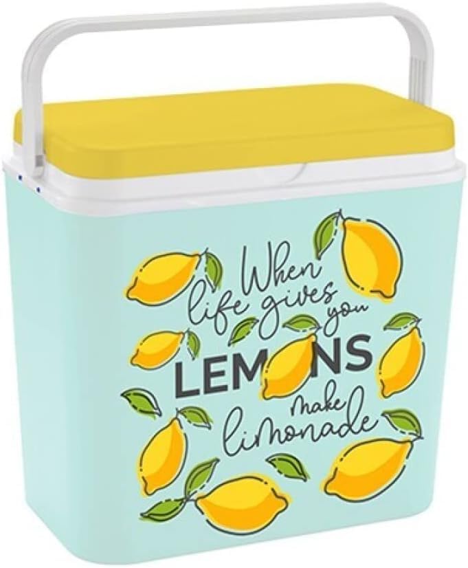 GARCILU - Nevera portátil de 24L con diseño de Limones Amarillos y Azul Claro - Mantén Tus Bebidas y Alimentos Frescos en Cualquier Lugar