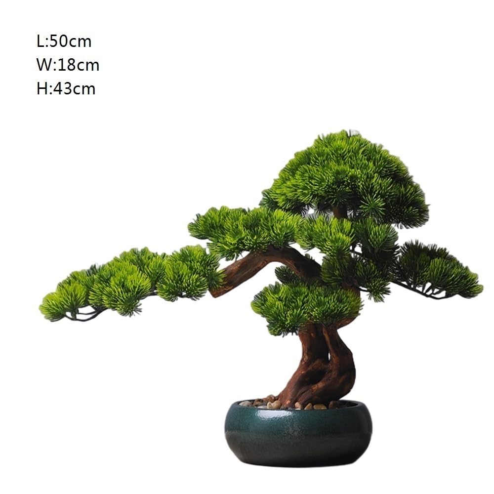 Artificielle Bonsaï Simulation de pin avec Pot Vert, Ornement for la Maison, Le Salon, Les Plantes en Pot, Le Bureau Plante Artificielles