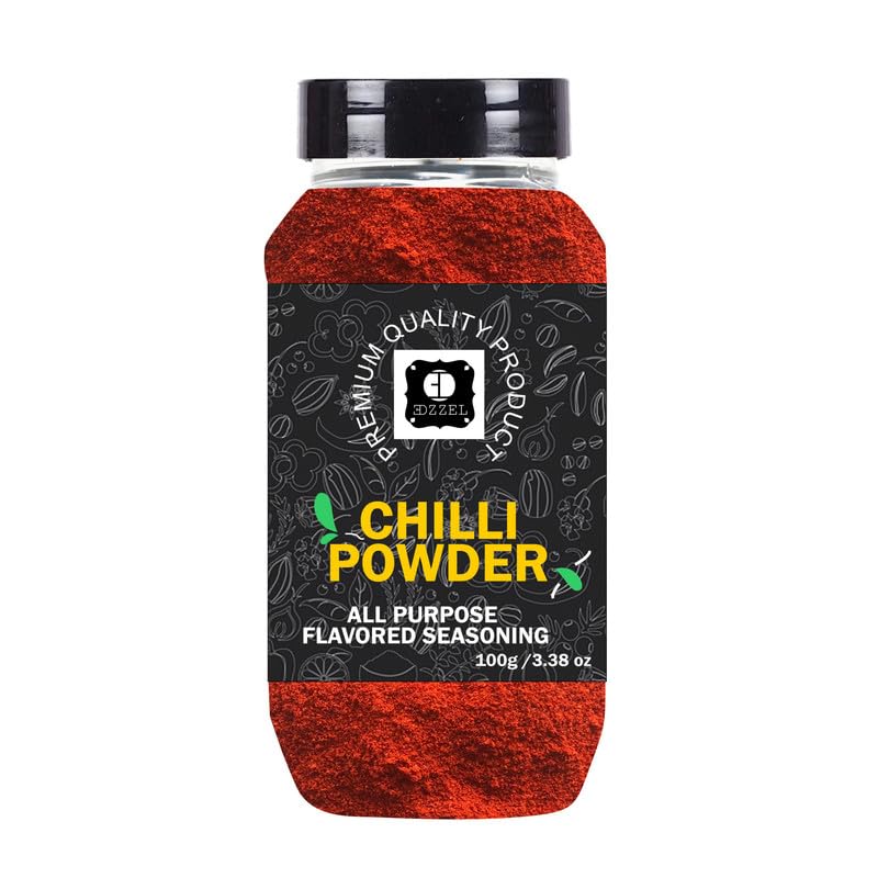 EDZZEL Premium Quality Indian Organic Chili Powder Plant Based, Vegan, Gluten Free-100 GRAM Box (Set Of 3)