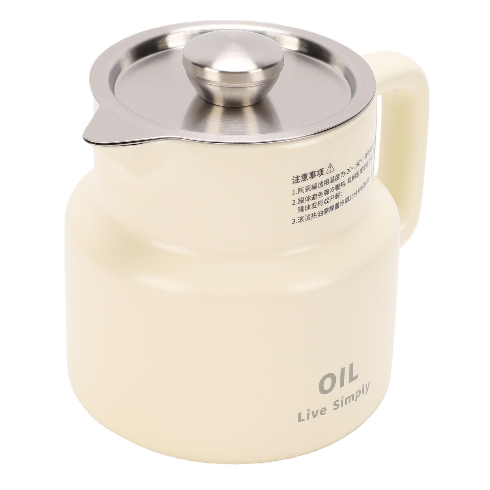 1500ml Tłuszczownik Ceramiczny Stal Nierdzewna Pojemnik na Olej z Sitkiem