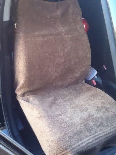 TAN Car and Truck Towel Seat Cover Keeps Your Seats Clean, Stay Comfy in Heat and Cold, Easy cleanup,Washable absorbant, Flexable Straps for Easy On/Off