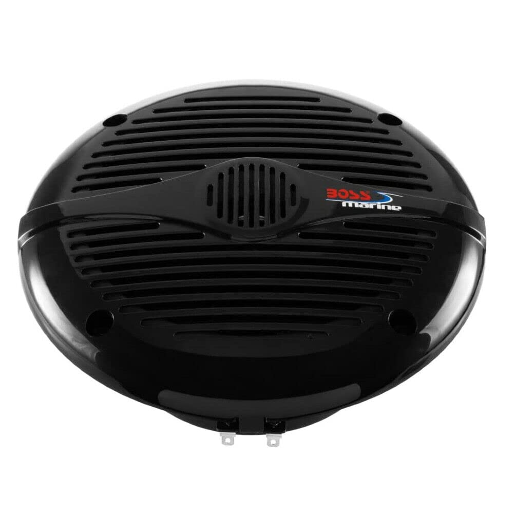 Kit Set para Boss Audio Systems MR60B 2 Altavoces Marinos 2 vías, 6,5" 16,5 cm 165 mm, 100 vatios rms 200 vatios máx, Negro, Resistente al Agua, mar, Barco, Hotel, por Pareja + 5 Pegatinas Gratis