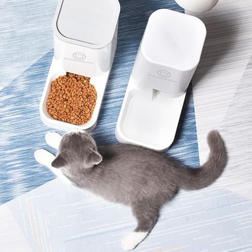 YUCHONG 自動給餌器 猫 中小型犬用 3.7L 多頭飼い ネコ イヌ 自動えさやり器 猫 ペットボウル 重力式給食 自動餌やり機 電気不要 取り外し可能 組み立て簡単 お留守番可能 清潔便利 の商品画像 6