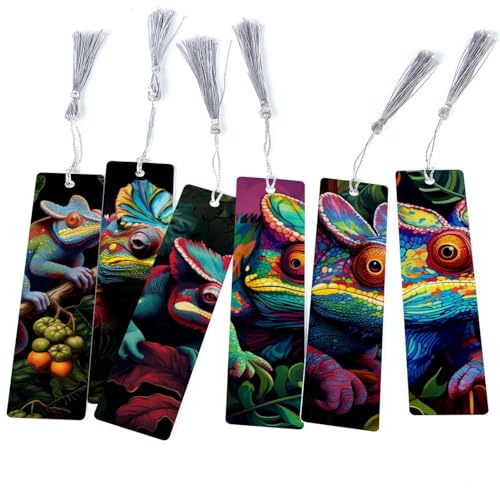Marque-pages colorés à motif caméléon pour vos moments de lecture au calme