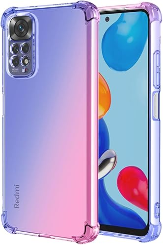Para Redmi Note 11 4G/Redmi Note 11S 2201117TY Caso, lindo gradiente claro delgado a prueba de golpes suave flexible TPU cubierta protectora del