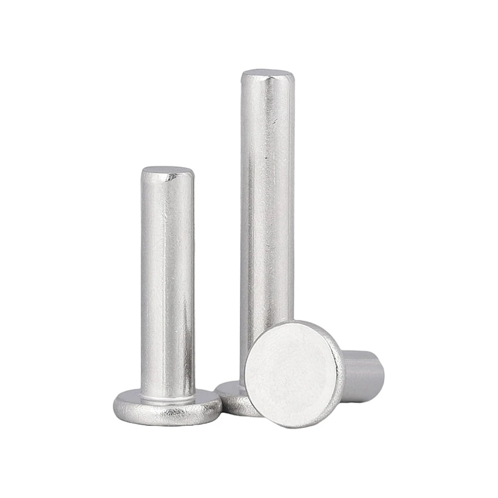 Paquete de Remaches, Remaches de Aluminio de cabez 5/10/50 Piezas M2 a M8 GB109, Punzones de Cabeza Plana y Delgada de Aluminio, autoenchufables, Remaches sólidos(30mm,50pcs M4)