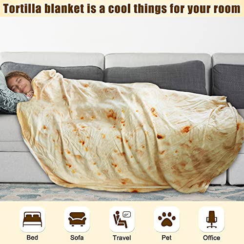 Healthycewpstr Giant Double Sided Tortilla Blanket Funny Round Food Blankets Soft Novelty For Kids Family And Friends Adults 71 Inch #TOP2