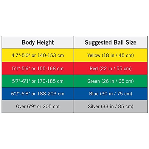 Theraband Exercise Ball, Professional Series Stability Ball With 55 Cm Diameter For Athletes 5'1" To 5'6" Tall, Slow Deflate Fitness Ball For Improved Posture, Balance, Yoga, Pilates, Core, Red #TOP5