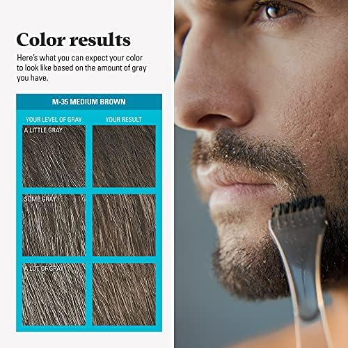 Just For Men Mustache & Beard, Beard Dye for Men with Brush Included for Easy Application, With Biotin Aloe and Coconut Oil for Healthy Facial Hair, Medium Brown, M-35 (1 Count) - 4
