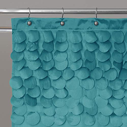 image for Lush Decor Lillian Shower Curtain | Textured Shimmer Circle Design Bat